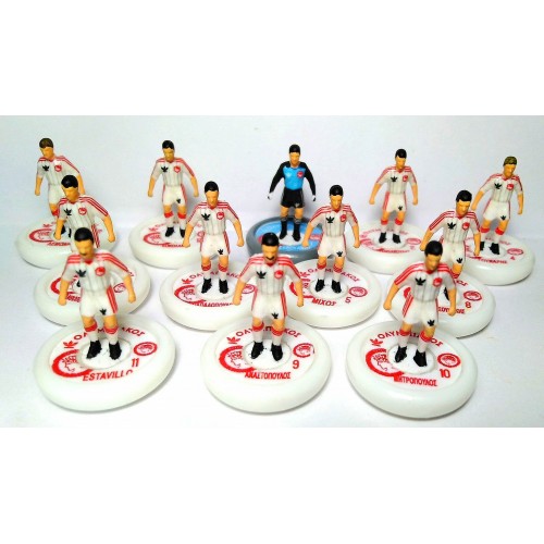 Subbuteo Andrew Table Soccer Olympiacos 1982-83 away Champions Cup kit on WSB Professional bases